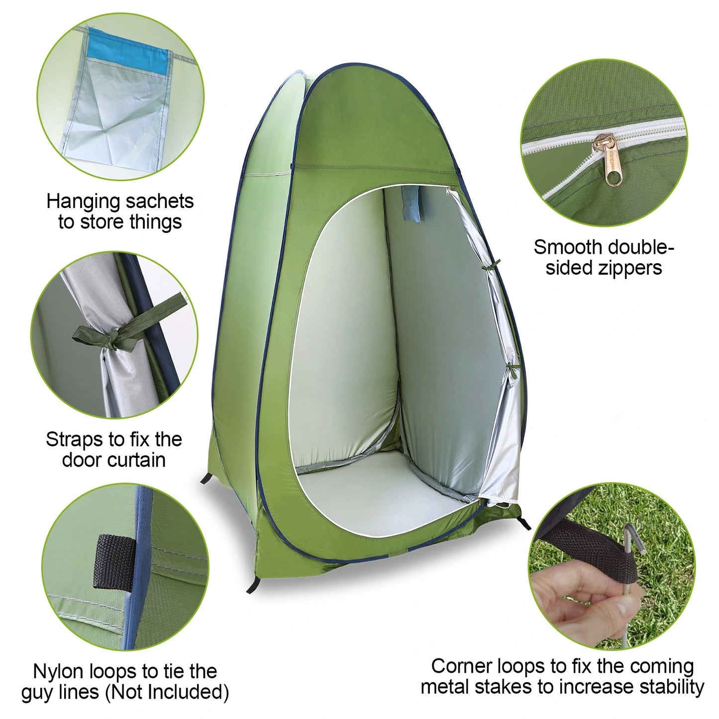 Camping Toilet Pop Up Changing Tent - Outdoor Large Travel Portable Shower 1-Person Privacy Tent for Toilet