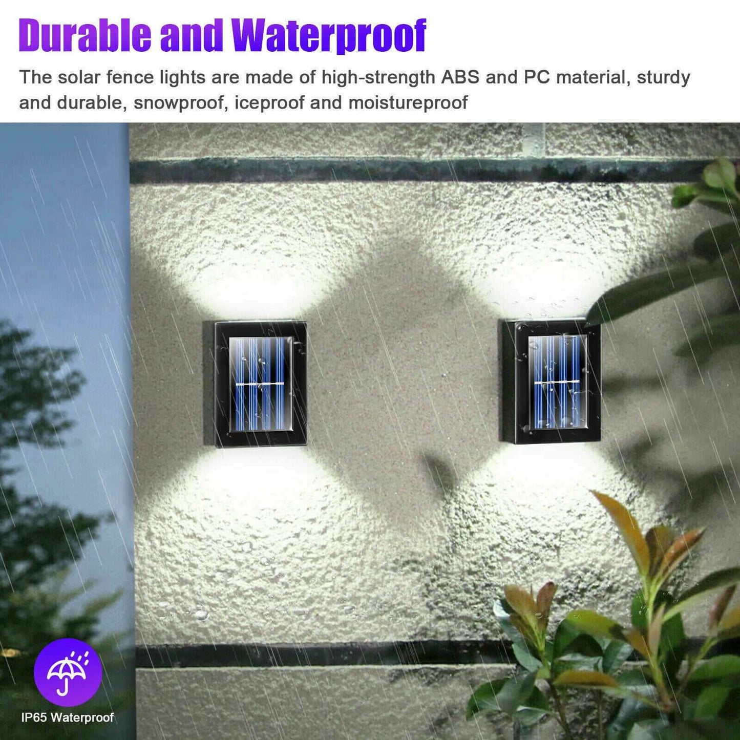 2-Pack Waterproof Outdoor Solar Deck Lights: High-Efficiency LEDs for Stairs, Fences & Decks