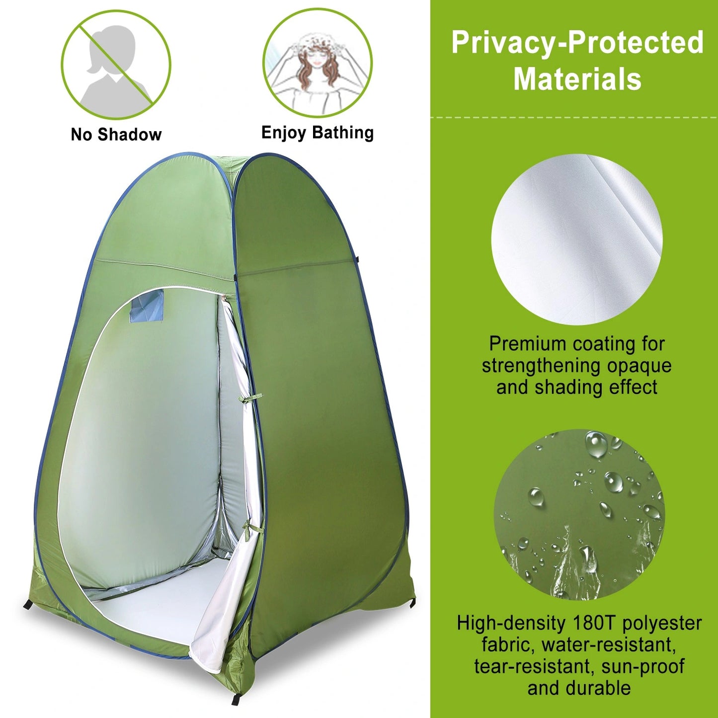 Camping Toilet Pop Up Changing Tent - Outdoor Large Travel Portable Shower 1-Person Privacy Tent for Toilet