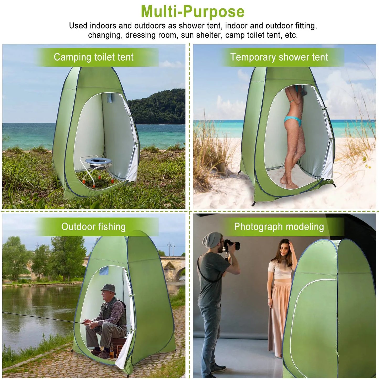 Camping Toilet Pop Up Changing Tent - Outdoor Large Travel Portable Shower 1-Person Privacy Tent for Toilet