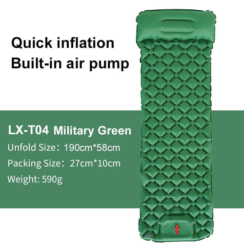 Camping Mat Inflatable Sleeping Pad Sleeping Mat Camping Mattress Double Sleeping Pad with Pump and Headrest