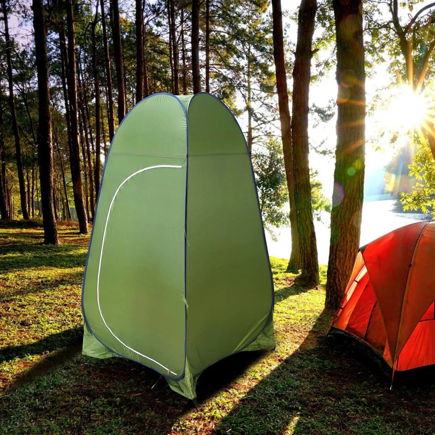 Camping Toilet Pop Up Changing Tent - Outdoor Large Travel Portable Shower 1-Person Privacy Tent for Toilet
