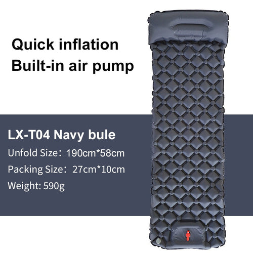 Camping Mat Inflatable Sleeping Pad Sleeping Mat Camping Mattress Double Sleeping Pad with Pump and Headrest