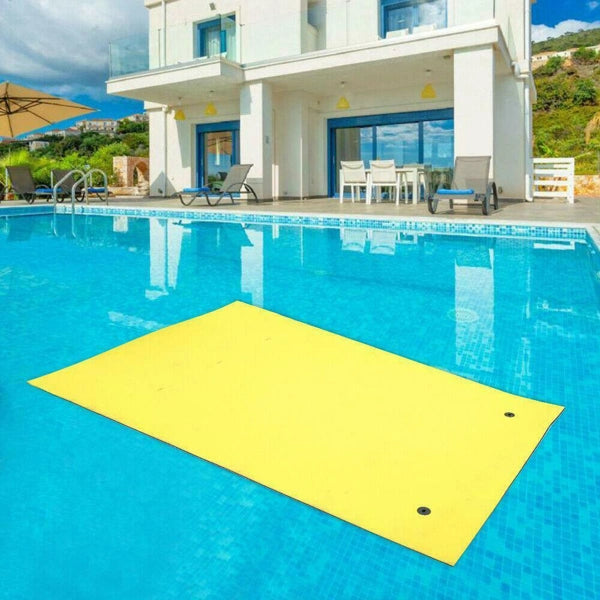 Floating Bed Pool Rafts for Adults - Inflatable Pool Floats Water Mat & Floating Pad - 9ft Floating Beach Mat