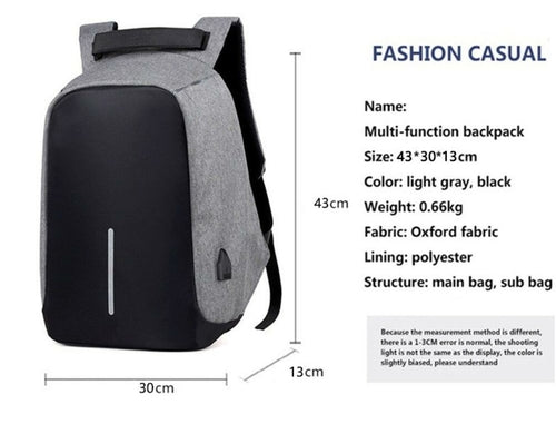 size: 43x30x13cm  - weight 0.66kg multi function backpack