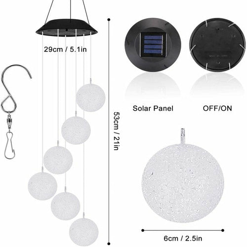 Solar-Powered Crystal Ball Wind Chime Light - The Color-Changing Solar LED String for Enchanting Evenings