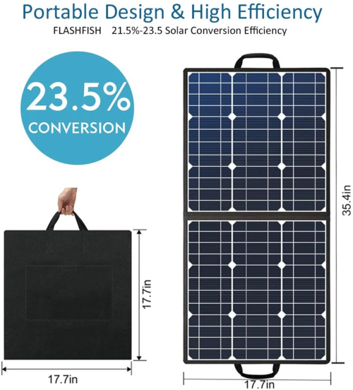 Foldable 50W 18V Portable Solar Panel: The Ultimate Camper's Power Source with Dual Charging