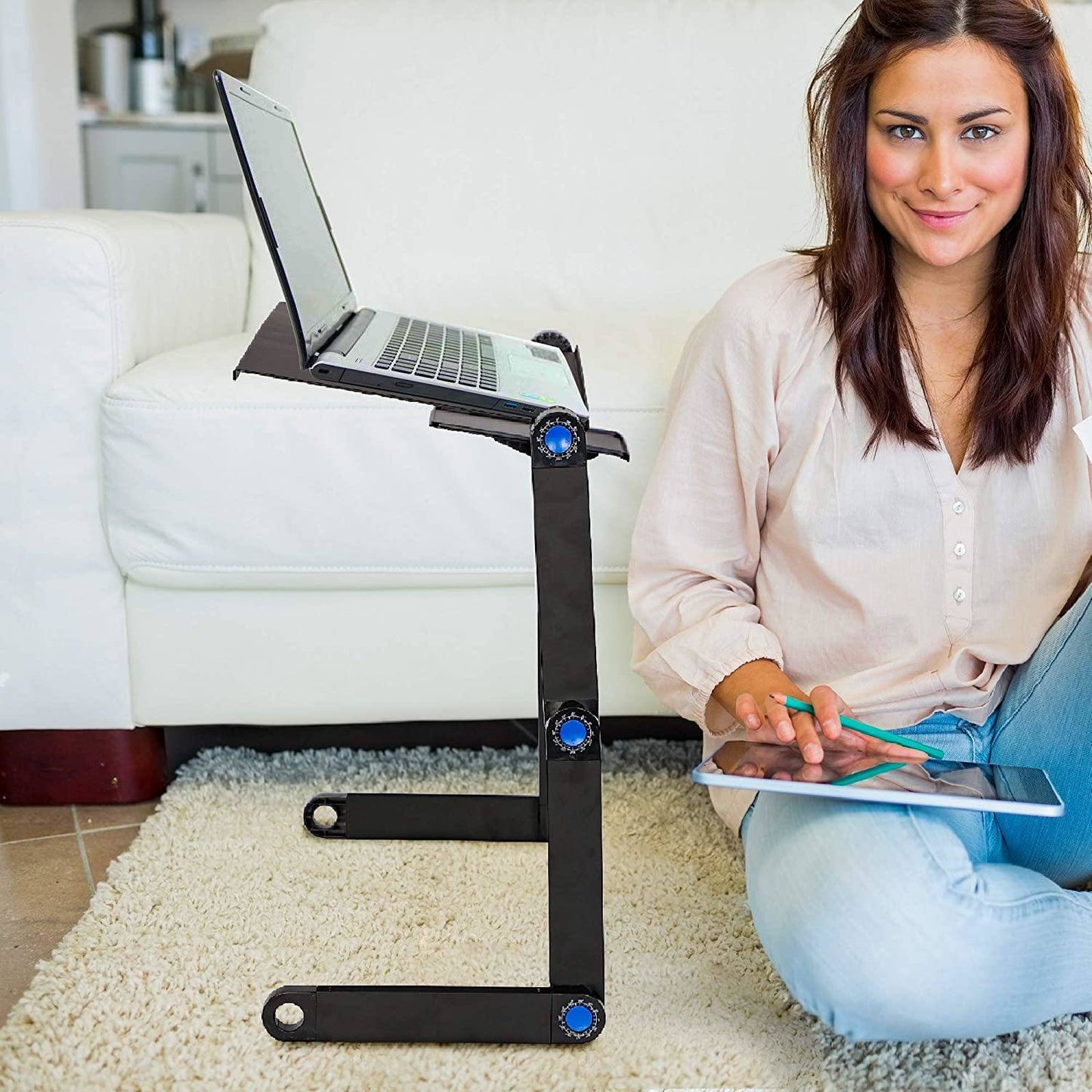 Aluminum Laptop Desk with Adjustable Features and CPU Cooling Fans