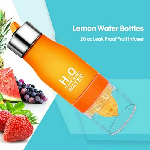 Water Bottle H2O Fruit Infuser - 20 oz, for Outdoor Sports and Daily Hydration