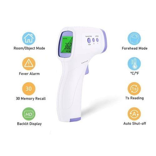 Non-Contact Infrared Forehead Thermometer with LCD Digital Display