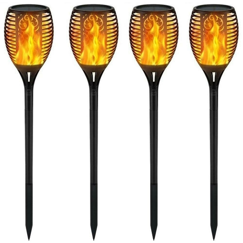 Waterproof Solar-Powered LED Torch Lights with 33 Flickering Flames for Outdoor Gardens and Walkways