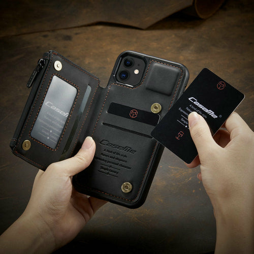 Luxury Slim Zipper Coin Bag Wallet & Photo Slot Case for iPhone - Your Best Travel Accessory