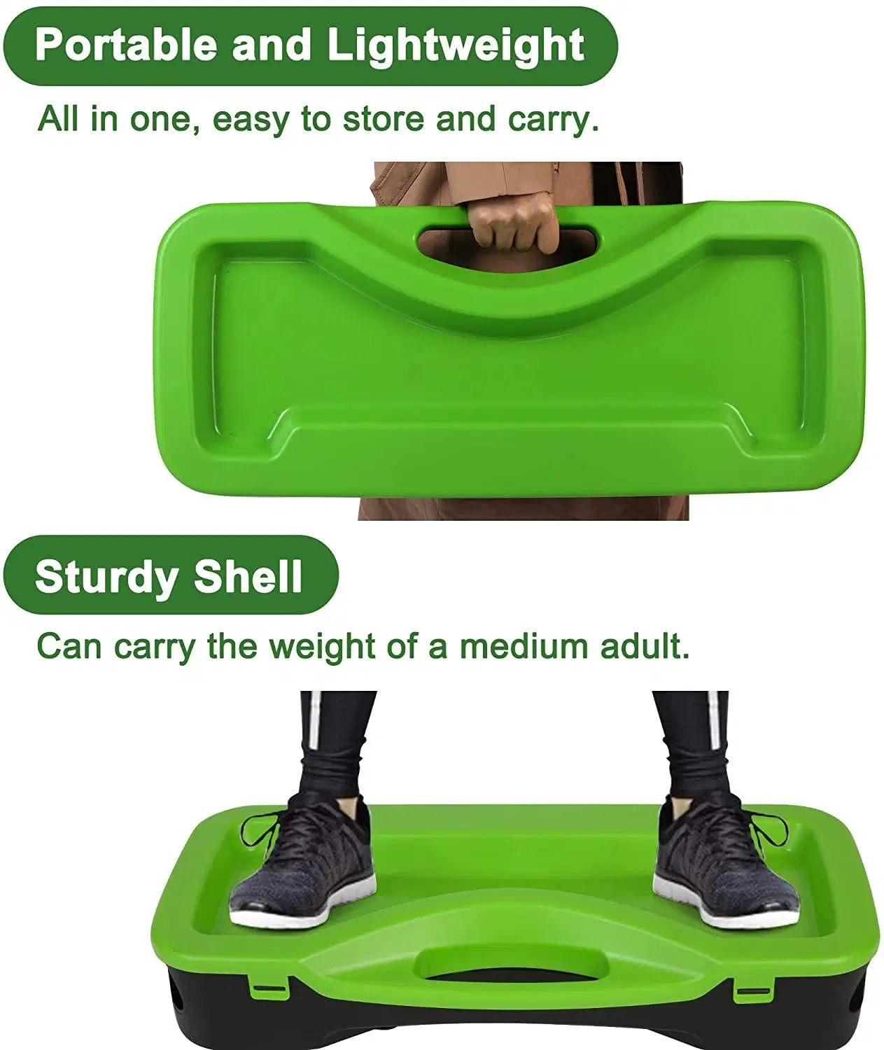 Portable Badminton Net Set Storage Box Base with 2 Battledores 2 Shuttlecocks Large; Green