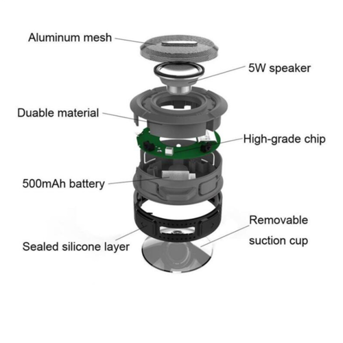 Mini Portable Waterproof Bluetooth Speaker with Suction Cup - Your Best Travel Accessory for On-the-Go Tunes