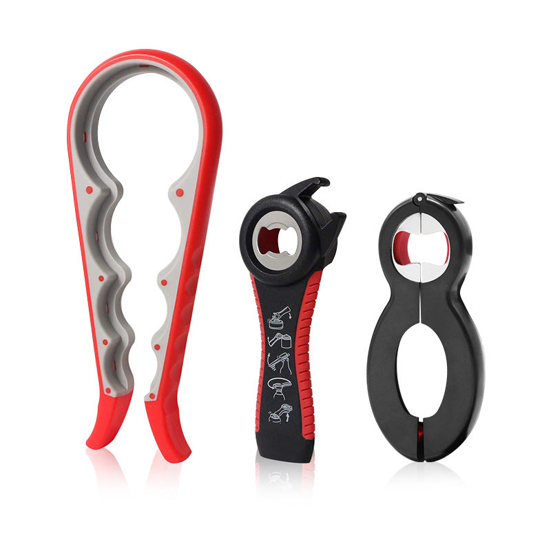 Easy Can Opener - Plastic Bottle Opener Jar Openers for Seniors Camping Lid Opener Three-Piece Set Kitchen Gadgets
