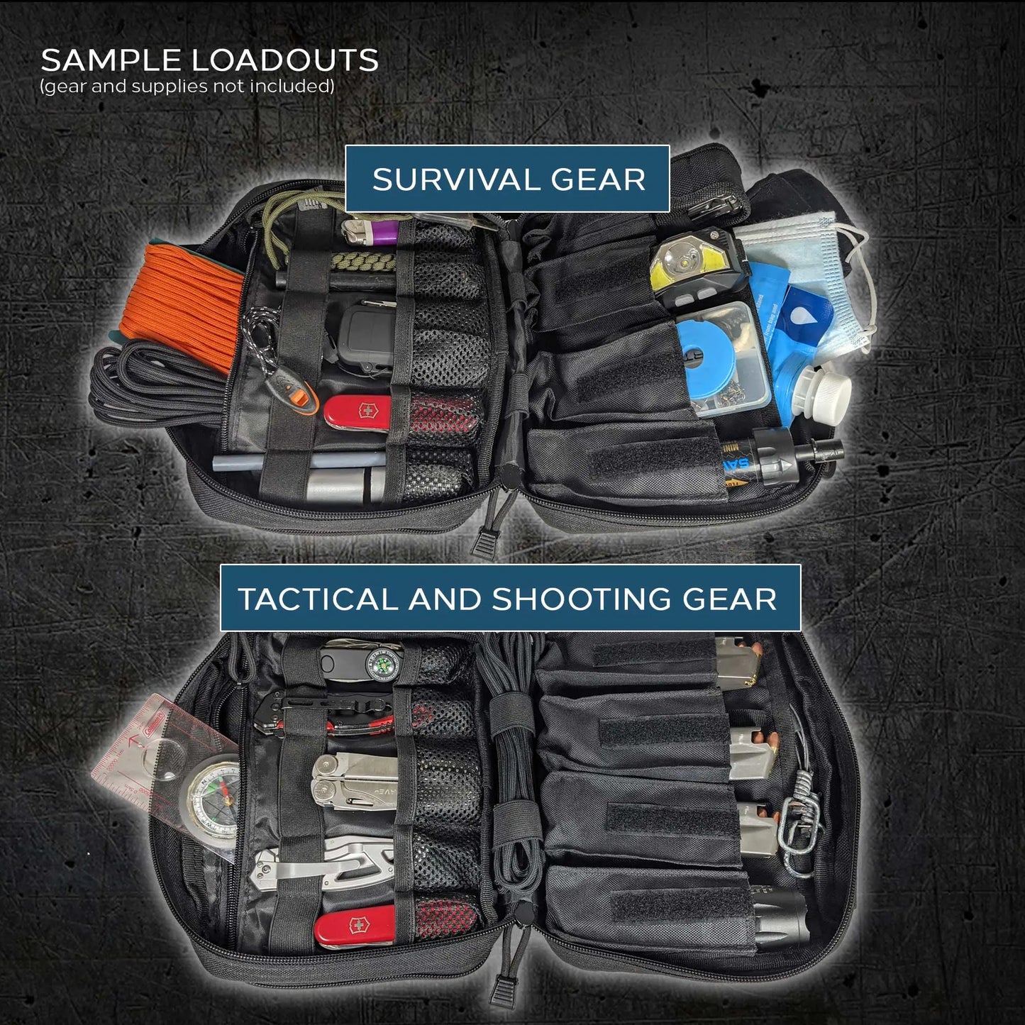 Excursion Tactical Gear Travel Backpack - Molle Bag Pouch Backpack Organizer Bug Out Bag Survival Kit First Aid Day Pack