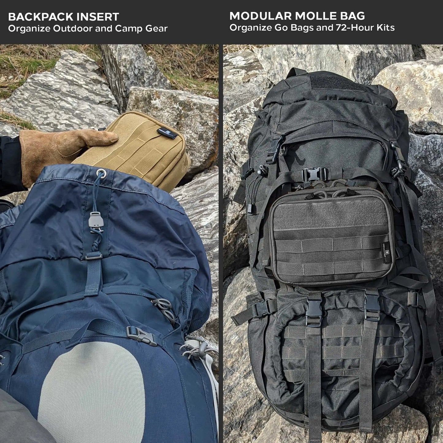 Excursion Tactical Gear Travel Backpack - Molle Bag Pouch Backpack Organizer Bug Out Bag Survival Kit First Aid Day Pack