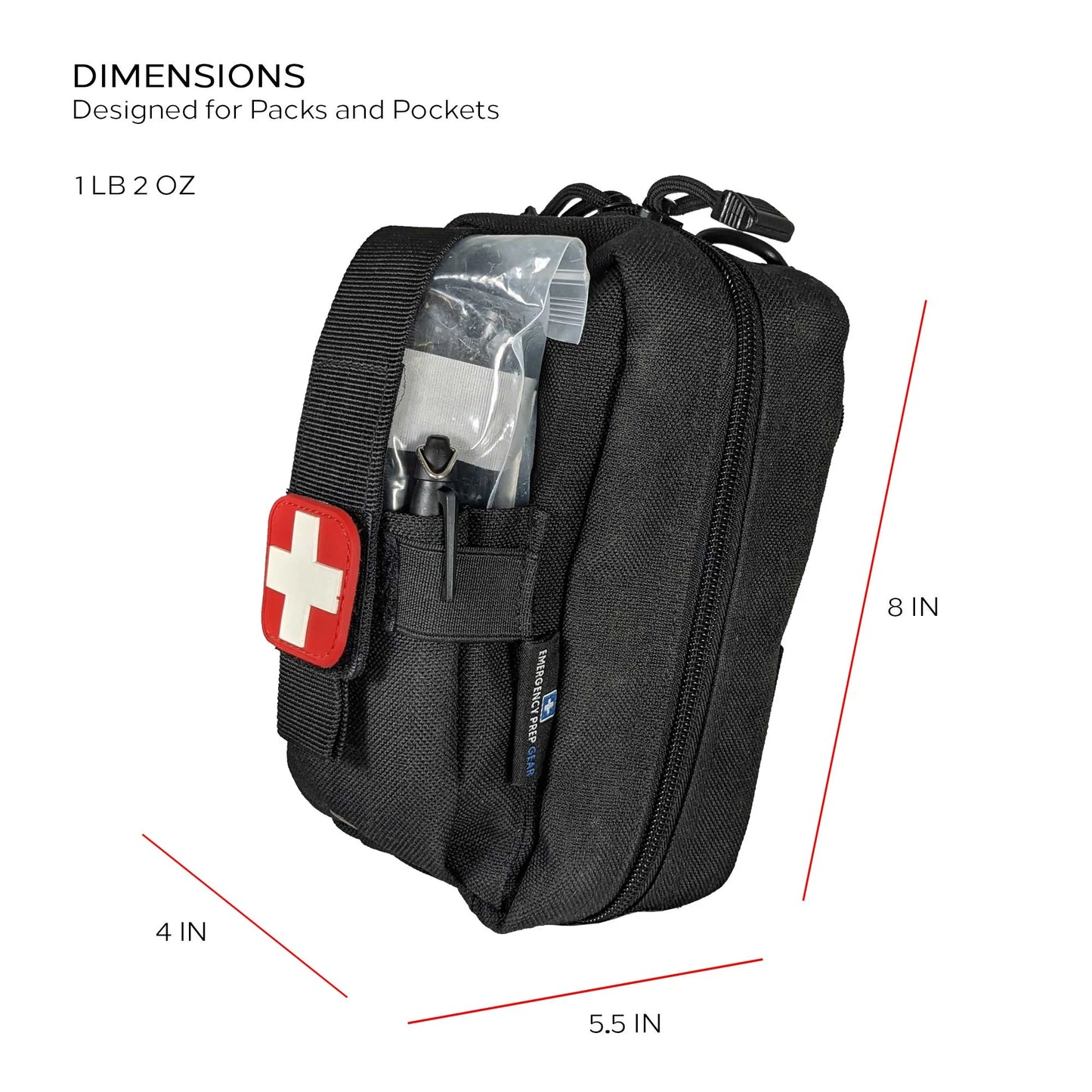 Field First Aid Kit (IFAK) Personal Camping Gear Emergency Survival Kit Backpack Medical Kit for Hiking 44 Piece Travel Kit