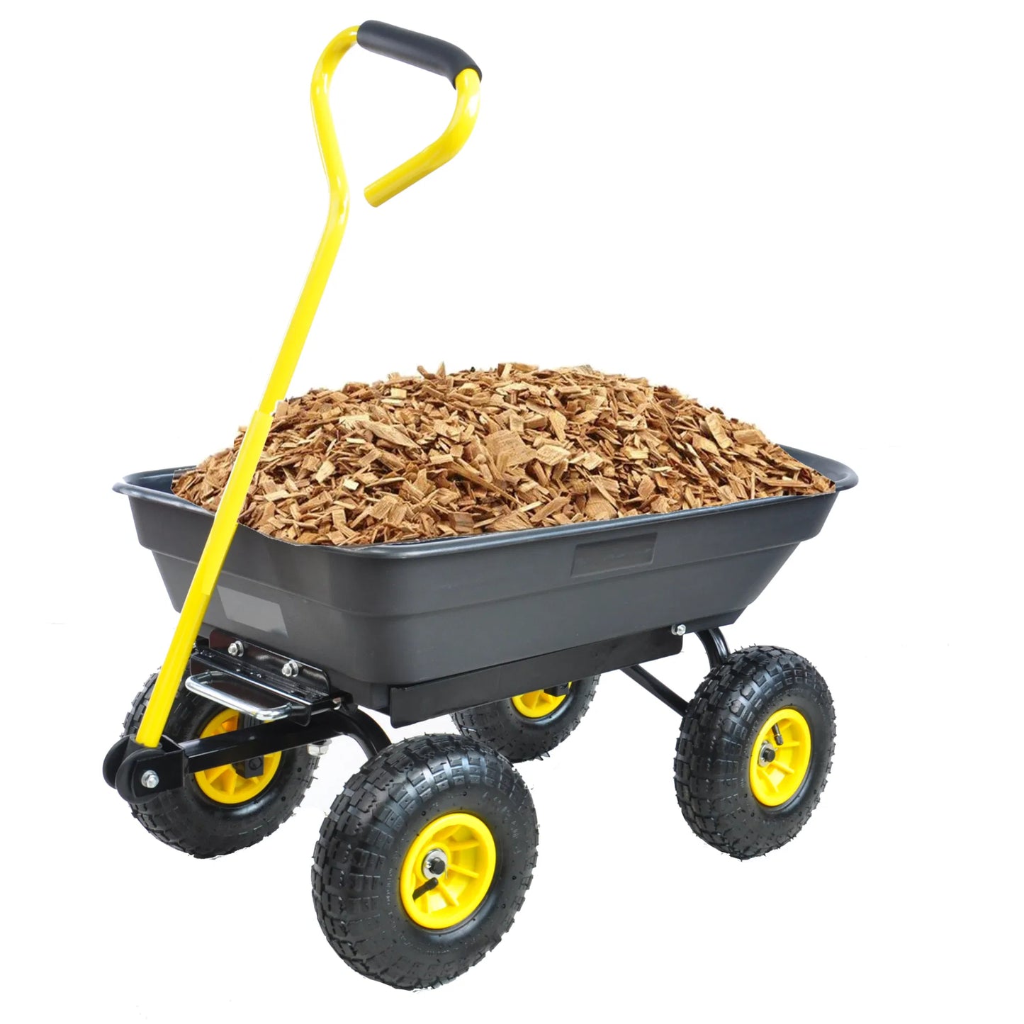 Folding wagon Poly Garden Dump Cart with Steel Frame and 10-in. Pneumatic Tires; 300-Pound Capacity