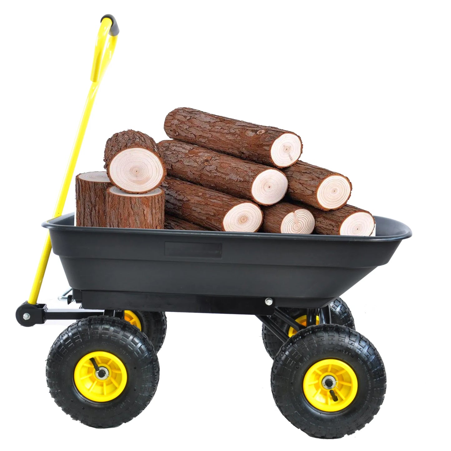 Folding wagon Poly Garden Dump Cart with Steel Frame and 10-in. Pneumatic Tires; 300-Pound Capacity