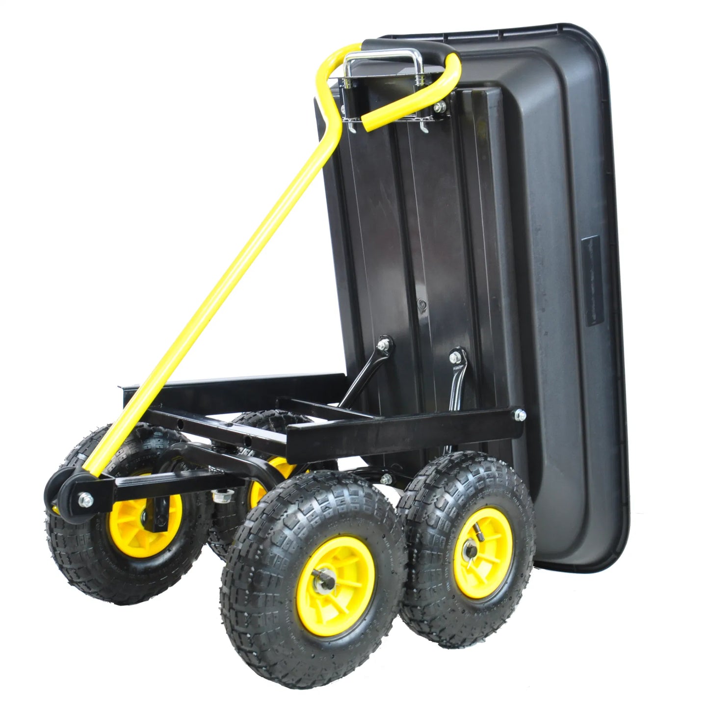 Folding wagon Poly Garden Dump Cart with Steel Frame and 10-in. Pneumatic Tires; 300-Pound Capacity