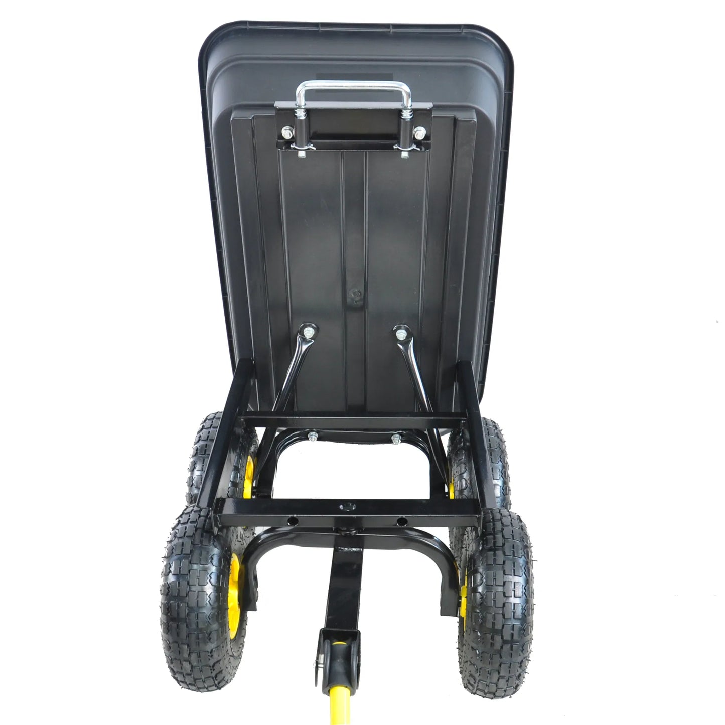 Folding wagon Poly Garden Dump Cart with Steel Frame and 10-in. Pneumatic Tires; 300-Pound Capacity