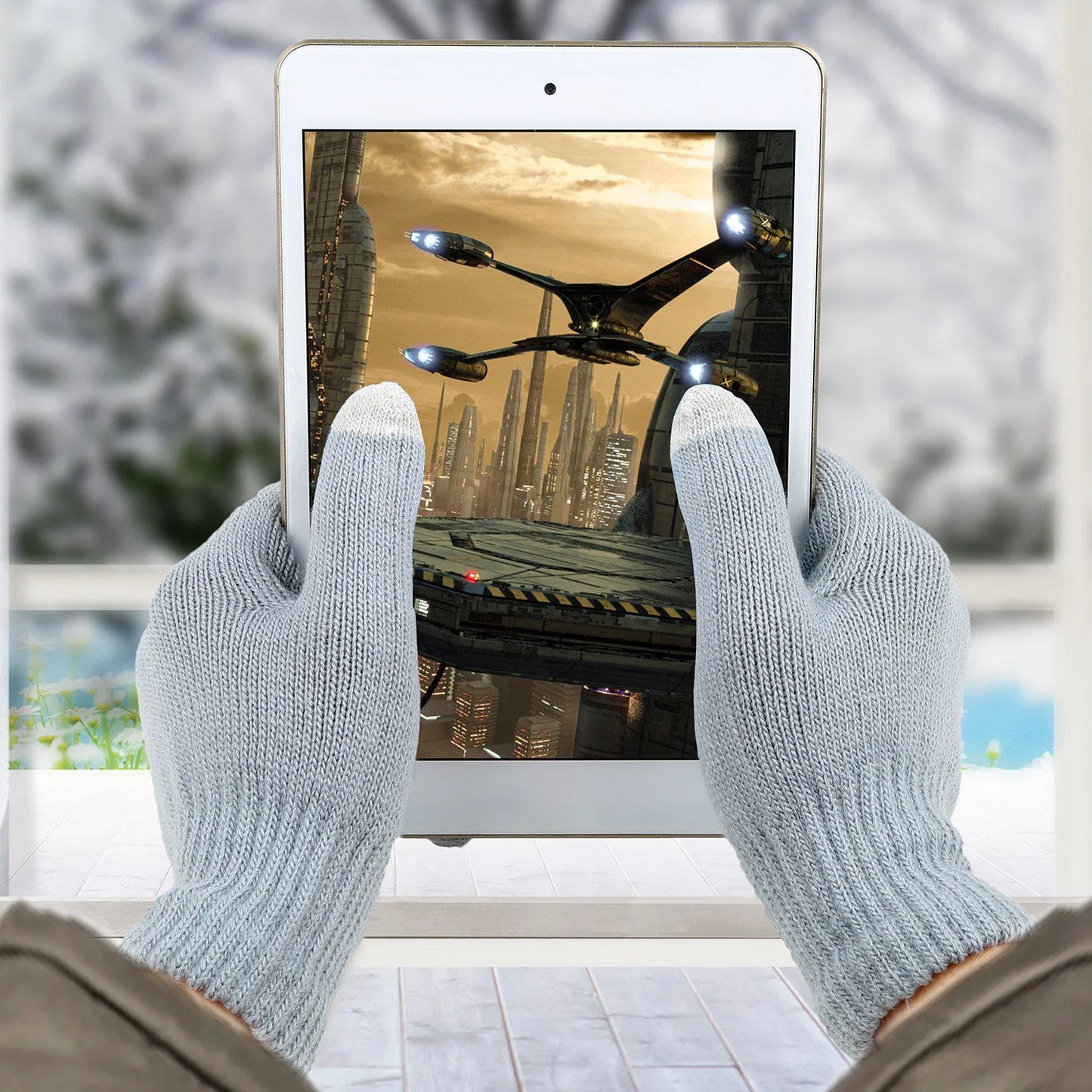 Unisex Winter Knit Gloves Touchscreen Outdoor Windproof Cycling Skiing Warm Gloves Texting