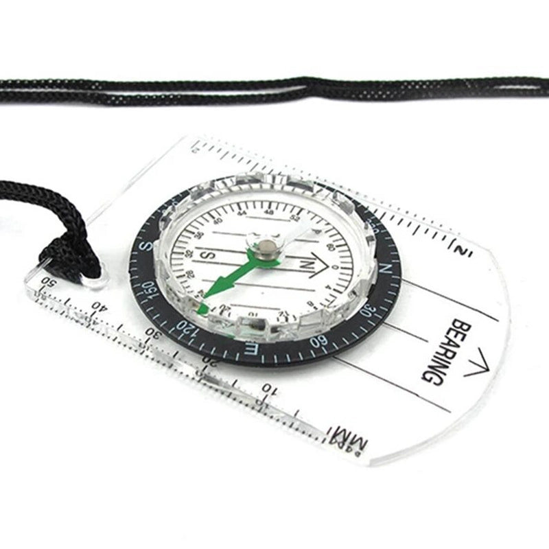 Outdoor Backpacking Transparent Plastic Compass Tool For Camping; Hiking; Proportional Footprint Travel Military Compass With MM And INCH Ruler Meter Scales; Travel Kits For Kids