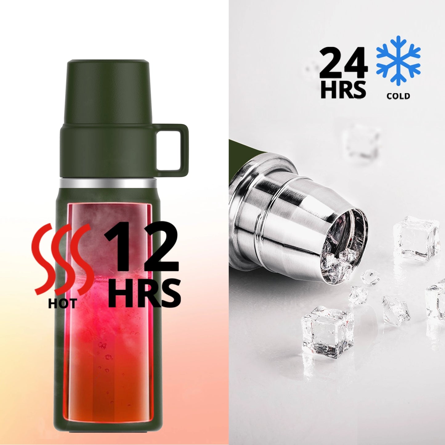 Healter Hydro Flask Stainless Steel Thermos for Coffee Travel Vacuum Container Thermo Flask With Tea Mug 850ml