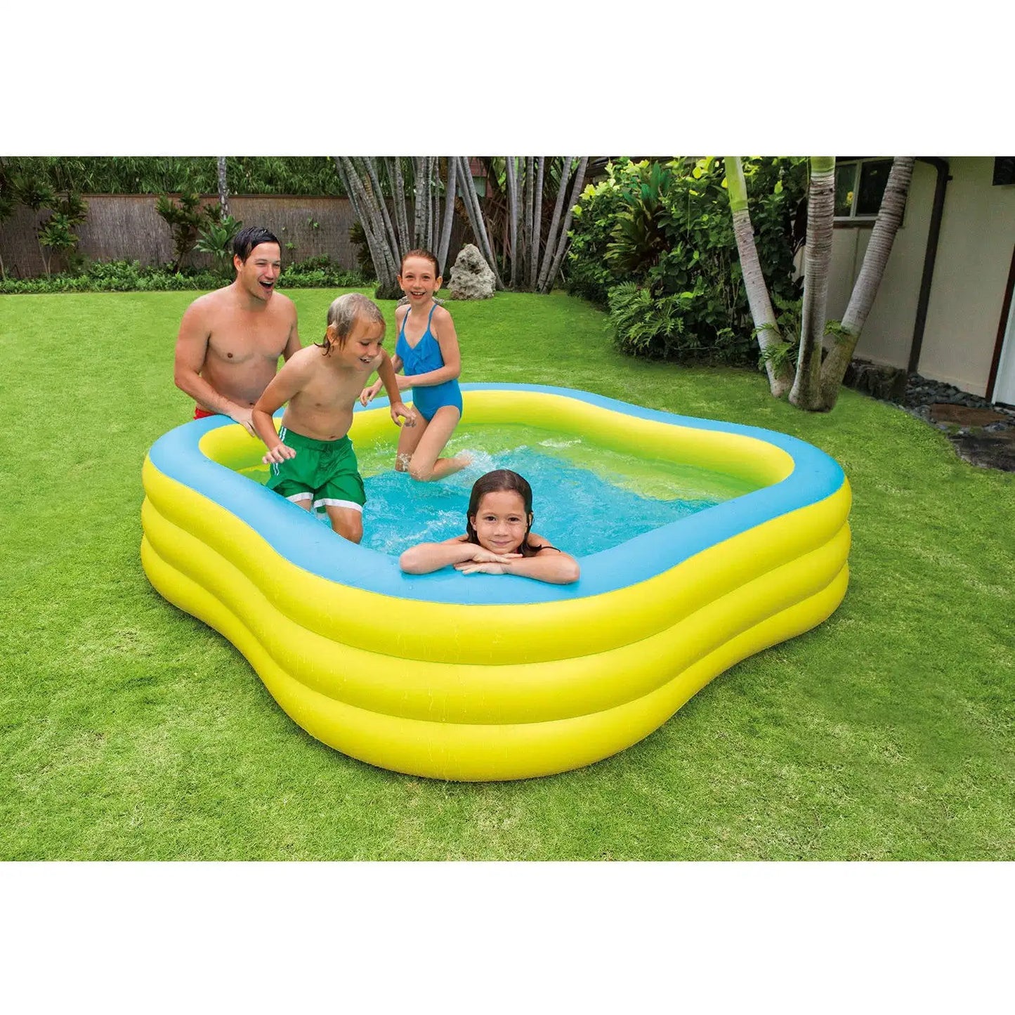 Inflatable Beach Wave Swim Center Family Pool - 90" x 90" x 22"