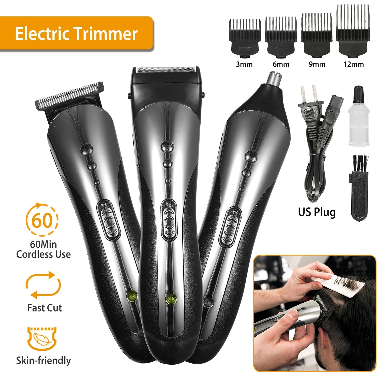Electric Trimmer for Men Beard Trimmer Nose Hair Clippers Mens Grooming Kit Razor Professional Hair Clippers Shavers for Men