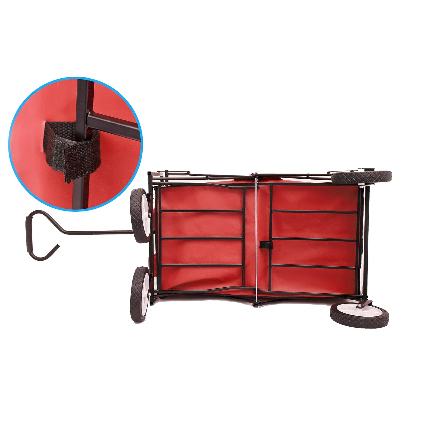 Folding Wagon Garden Cart - Large Capacity Utility Grocery Shopping Beach Carts with Wheels Moving Trolley for Outdoor