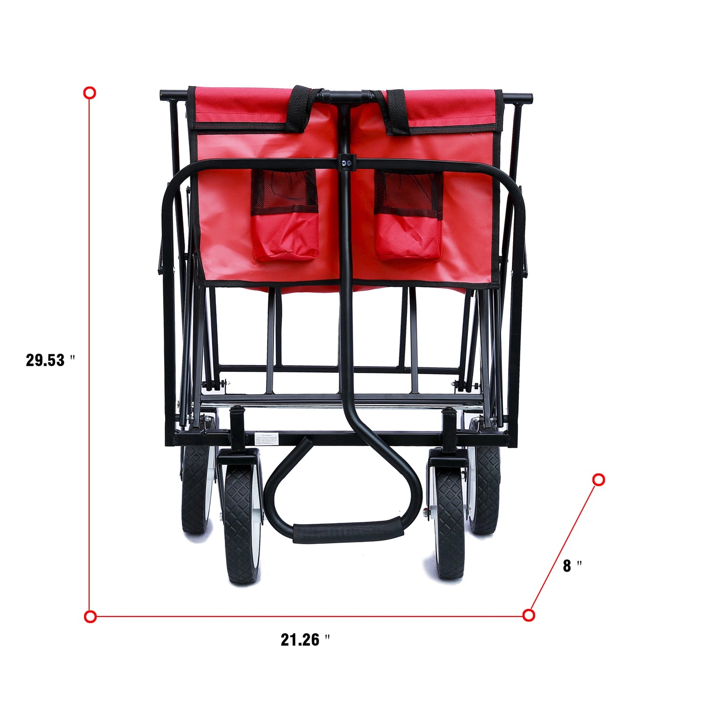 Folding Wagon Garden Cart - Large Capacity Utility Grocery Shopping Beach Carts with Wheels Moving Trolley for Outdoor