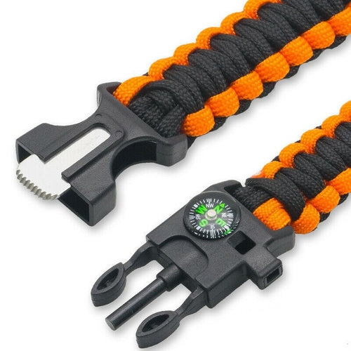 Paracord Survival Bracelet Compass With Flint