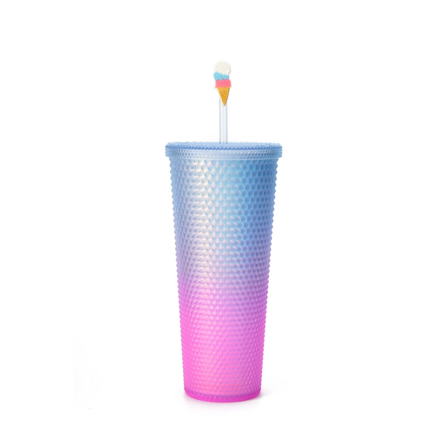 Full inlaid glass. Matty black inlaid glass with a lid and straw. Repeatable double -wall insulation travel glass. Plastic acrylic soft color glass, suitable for ice coffee smoothies