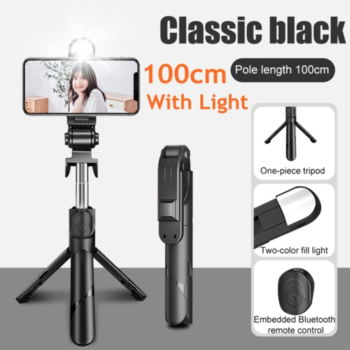 Best Travel 3-in-1 Tripod & Selfie Stick with Fill Light