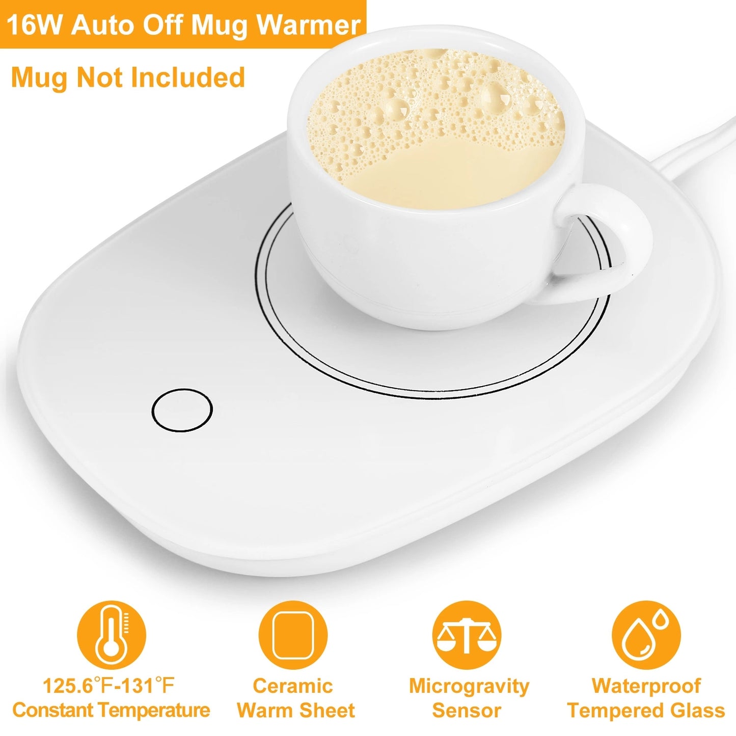 Mug Warmer - Auto Shut Off Feature - Electric Heater Pad for Coffee, Tea, Milk - Office & Home Desk Essential
