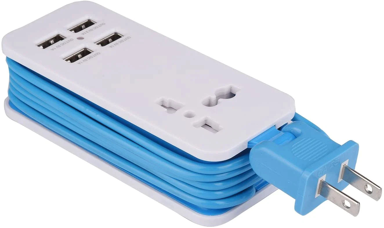 4 Port USB Charging Station - Universal Multi Phone Charger Station & Chargers for Multiple Devices, 5-foot Cord