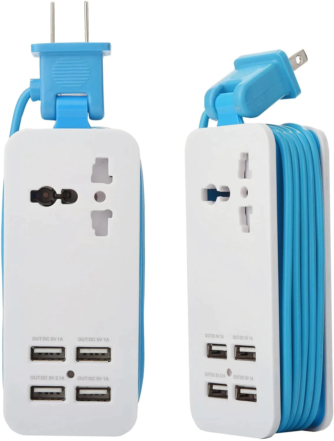 4 Port USB Charging Station - Universal Multi Phone Charger Station & Chargers for Multiple Devices, 5-foot Cord