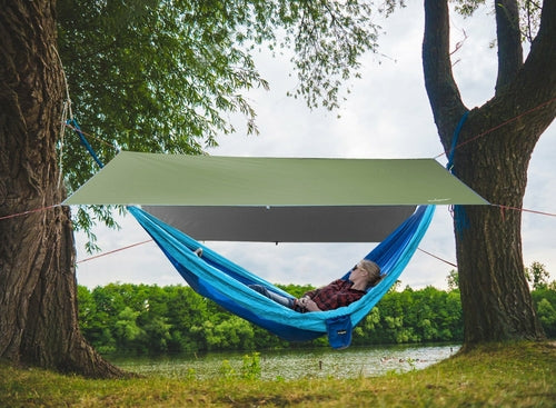 Camping Tarp Waterproof Rain Shelter - Camping Shade Canopy Hammock Tent - Large Heavy Duty Tent Tarp for Outdoor