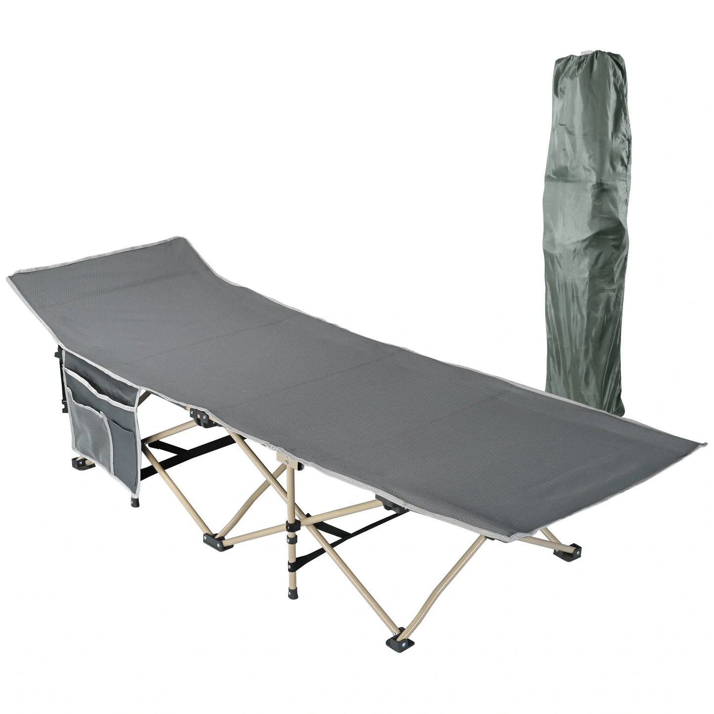 Folding Camping Cot - Camping Essentials Beach Chair Portable Bed - Lightweight 600D Oxford Fabric Essentials for Tenting