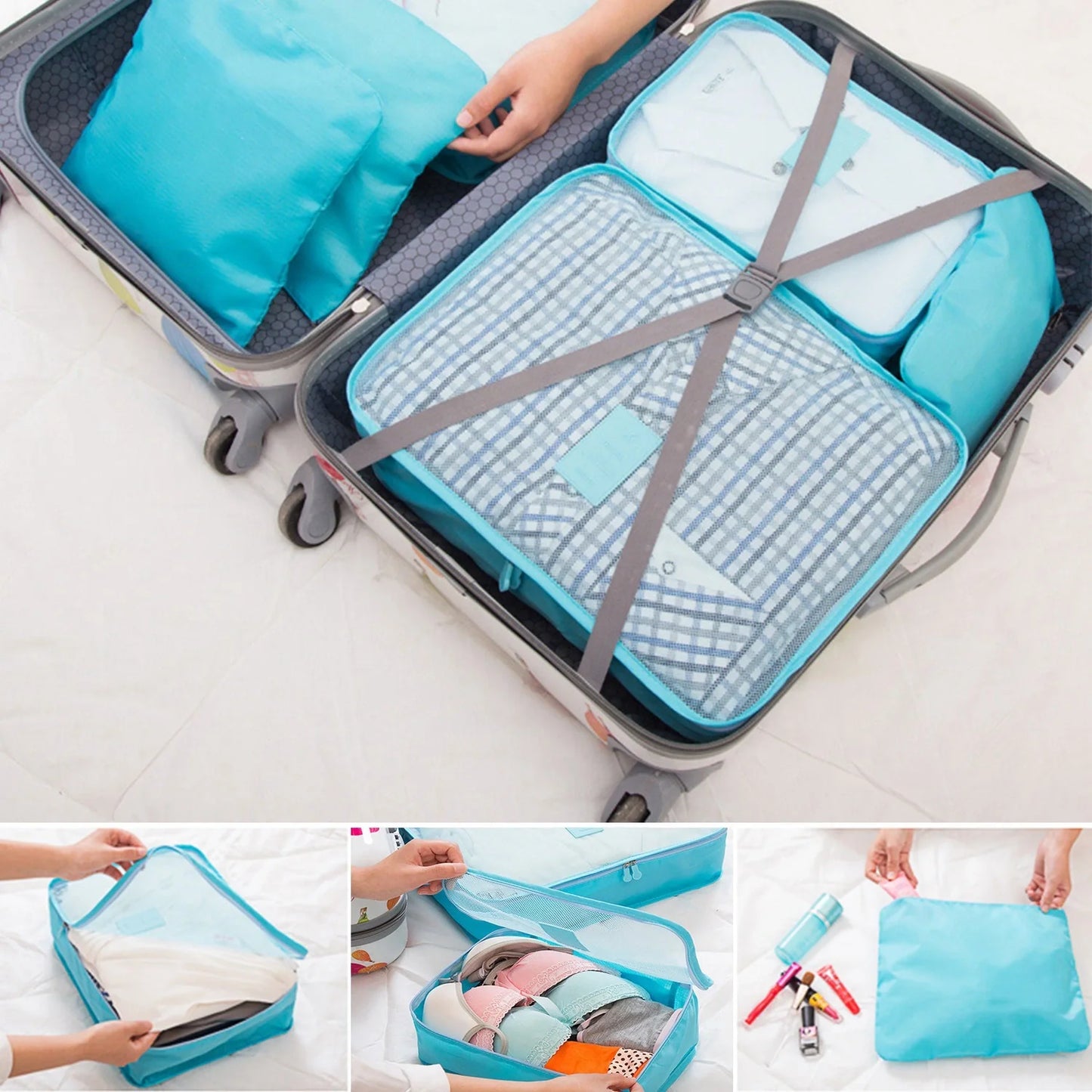 Clothes Storage Travel Bags Organizer for Luggage Packing Bags for Suitcases - Packing Cubes for Carry on Suitcase - 9 Pieces