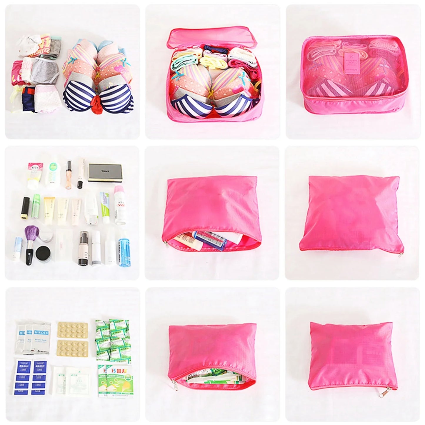 Clothes Storage Travel Bags Organizer for Luggage Packing Bags for Suitcases - Packing Cubes for Carry on Suitcase - 9 Pieces