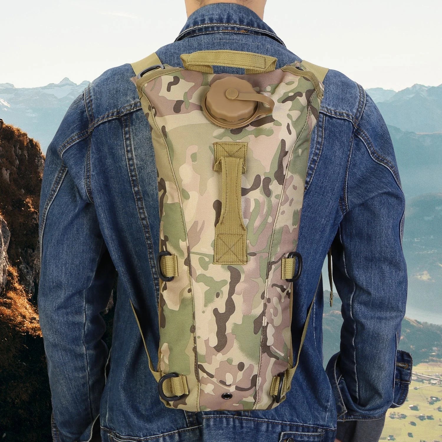 Tactical Hydration Backpack Water Pack Hydration Bladder Leak Proof 3L Water Bag for Camping Running Climbing Biking Hiking