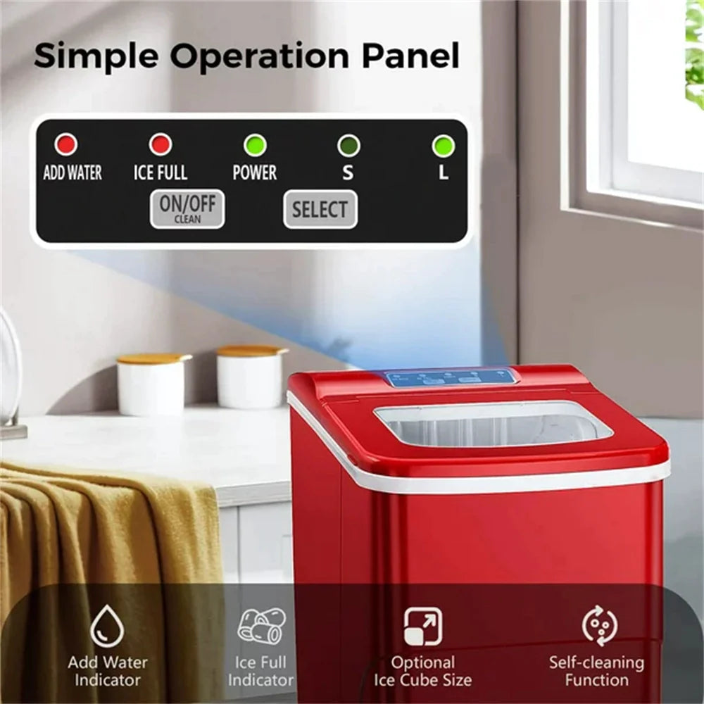 Countertop Ice Maker - Portable Ice Maker & Nugget Ice Machine | Ice Cube Maker 26 Lbs Ice in 24 Hrs
