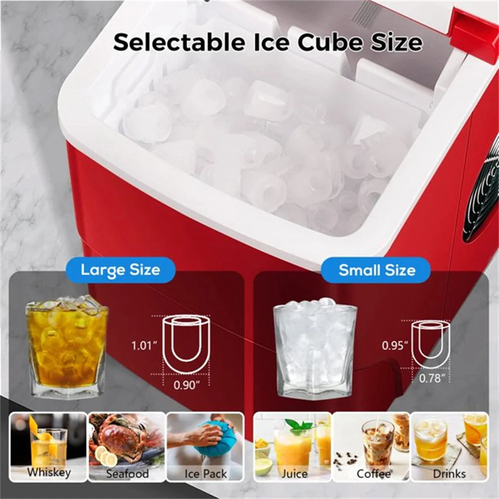 Countertop Ice Maker - Portable Ice Maker & Nugget Ice Machine | Ice Cube Maker 26 Lbs Ice in 24 Hrs