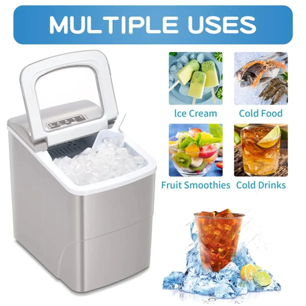 Countertop Ice Maker - Portable Ice Maker & Nugget Ice Machine | Ice Cube Maker 26 Lbs Ice in 24 Hrs