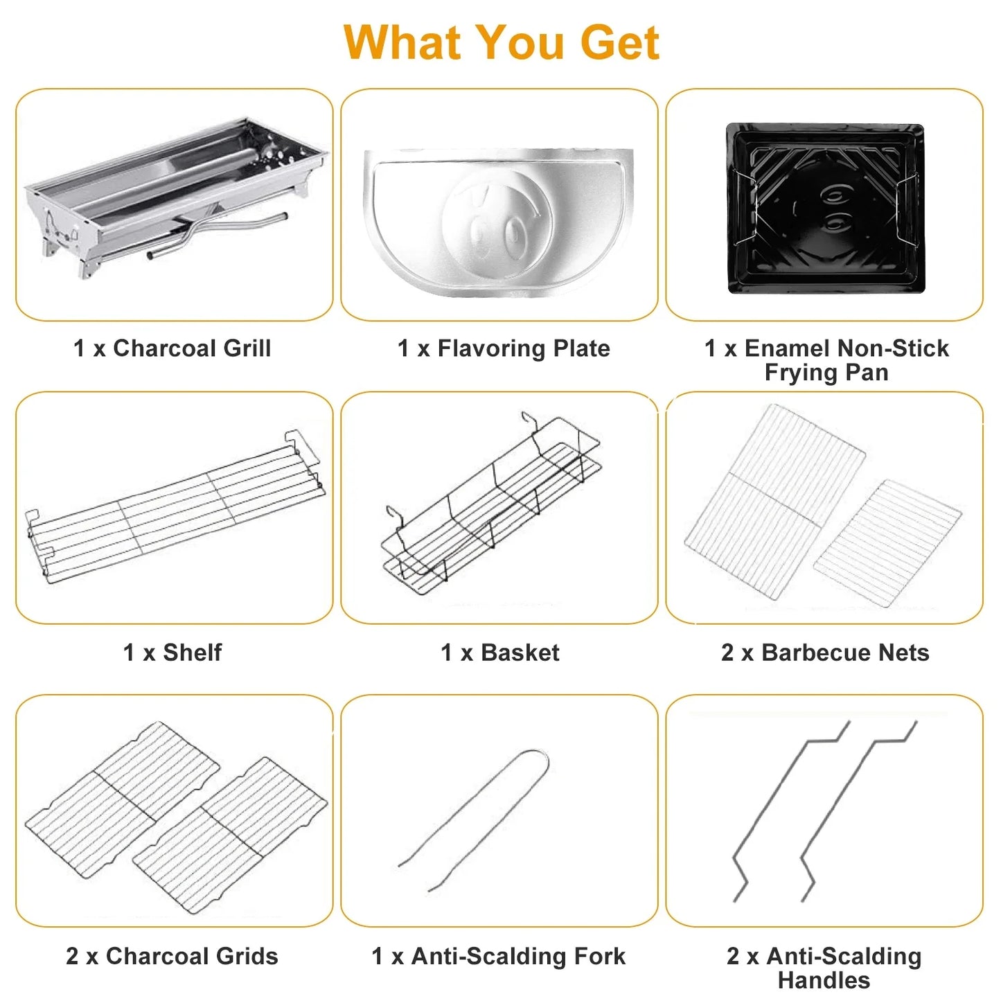 Portable BBQ Grill - Outdoor Charcoal Barbeque Grills | Stainless Steel Camping Grill For Picnic