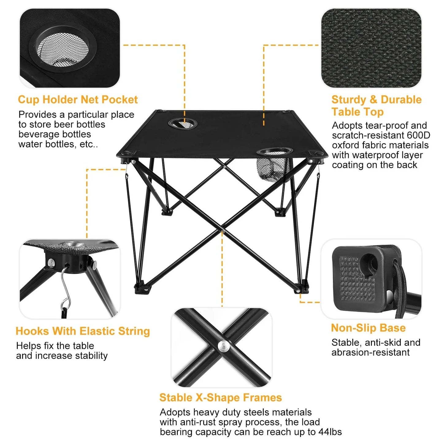 Folding Table 4 Foot Portable Picnic Table Lightweight Travel Desk Camping Gifts Beach Tables for Sand Outdoor Table