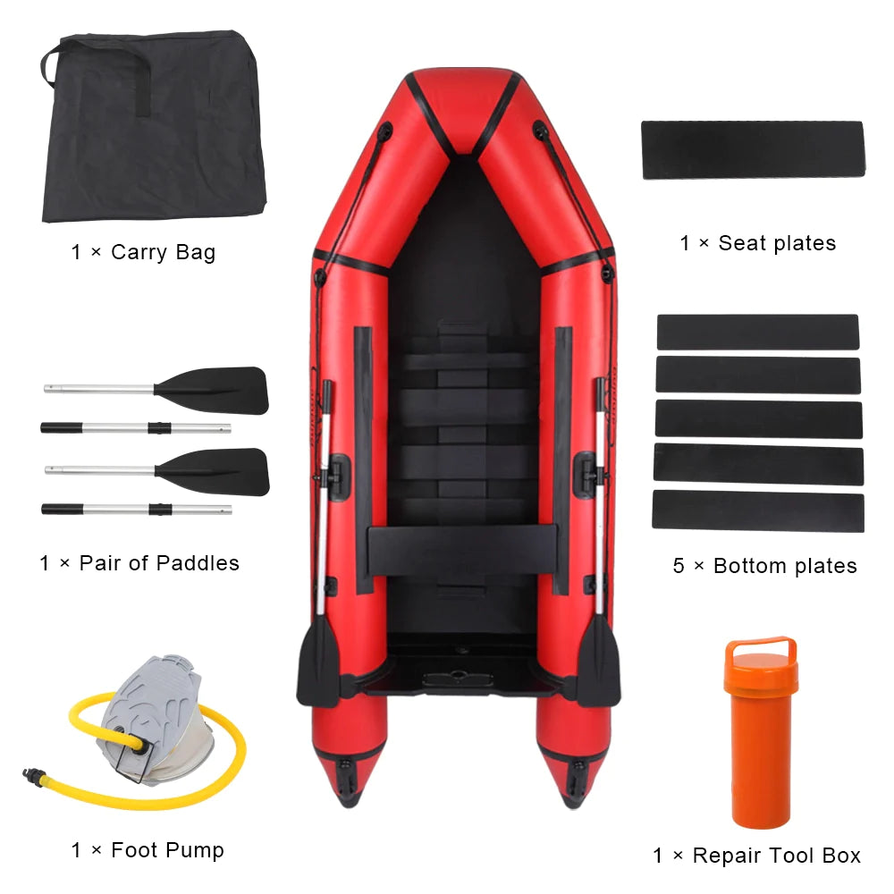Inflatable Boat Fishing Kayaks for Adults - 7.5ft PVC 2 Person Kayak Boat Off YJ Rafts Boat Accessories for Camping Survivals